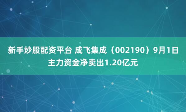 新手炒股配资平台 成飞集成（002190）9月1日主力资金净卖出1.20亿元